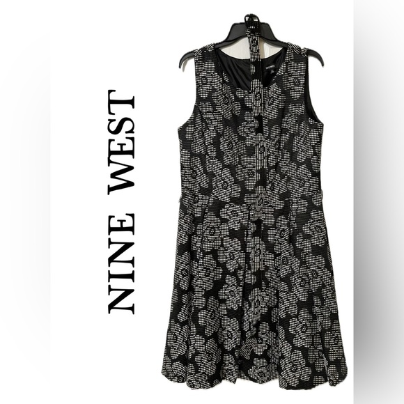 NINE WEST FIT AND FLAIR GORGEOUS DRESS,  SIZE:14 BUST:20.5”,  WAIST:17.5” - Picture 1 of 14